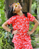 Black Lycra Blend Printed T-Shirt & Pant for Girls