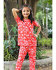 Black Lycra Blend Printed T-Shirt & Pant for Girls