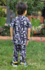 Off White Polycotton Printed Shirt & Shorts for Baby Boys